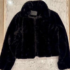 Blank NYC Black Faux Fur Jacket